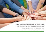 Bildungsangebot GKS1 2013/14 - Pädagogische Hochschule ...