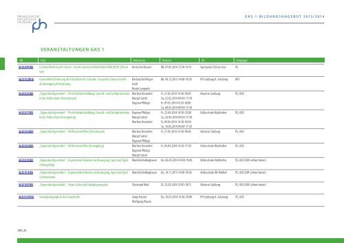 Bildungsangebot GKS1 2013/14 - Pädagogische Hochschule ...