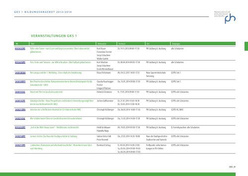 Bildungsangebot GKS1 2013/14 - Pädagogische Hochschule ...