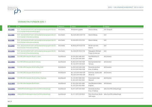 Bildungsangebot GKS1 2013/14 - Pädagogische Hochschule ...