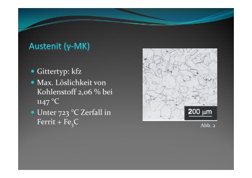 Das Eisen-Kohlenstoff-Diagramm und die einzelnen Phasen in ...