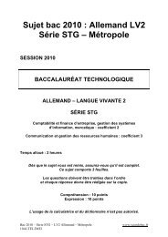 Sujet du bac STG - Allemand LV2 2010 - Métropole - Sujet de bac