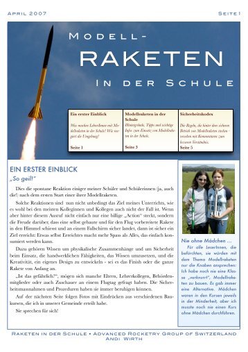 Raketen in der Schule - ARGOS - Advanced Rocketry Group of ...