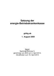 Satzung der energie-Betriebskrankenkasse - energie-BKK