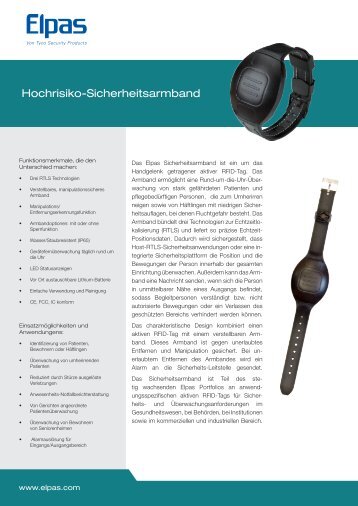 Hochrisiko-Sicherheitsarmband - Visonic Technologies