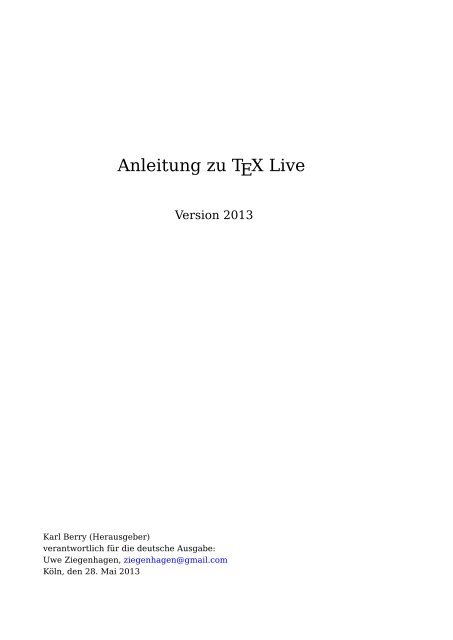 Anleitung zu TEX Live