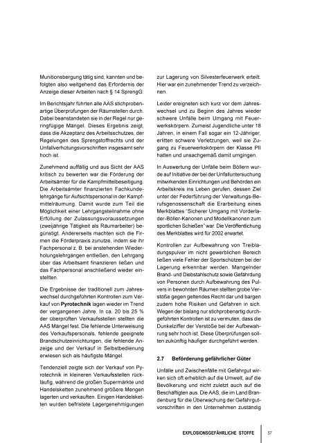 Beförderung gefährlicher Güter - Arbeitsschutzverwaltung des ...