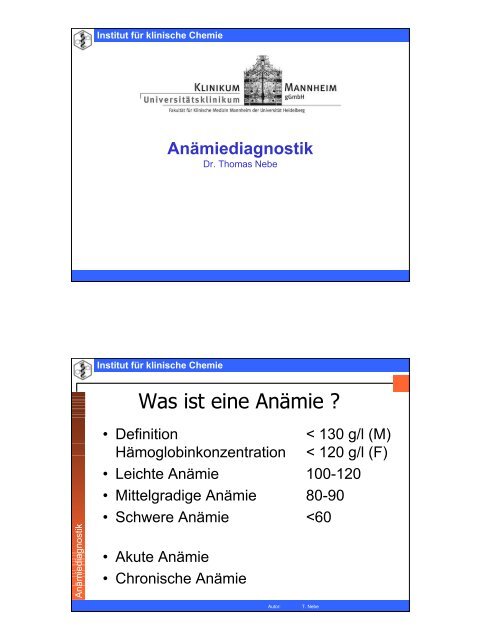 Was ist eine Anämie ?