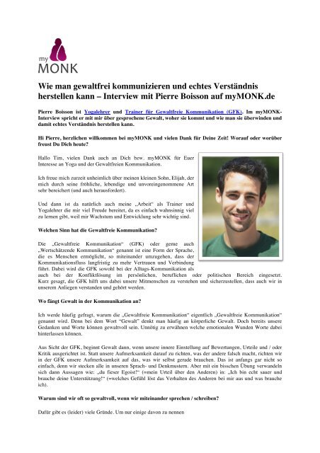 Interview von MyMonk.de - Seminare Gewaltfreie Kommunikation in ...