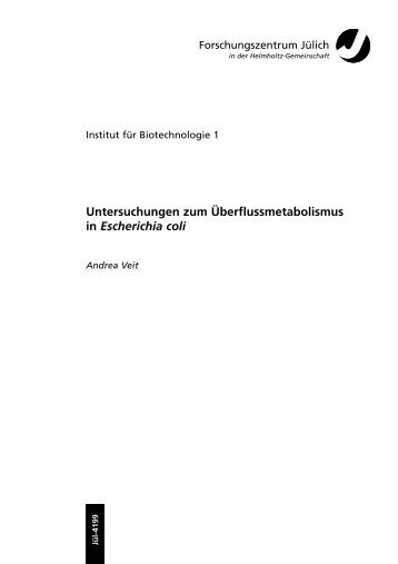 Untersuchungen zum Überflussmetabolismus in Escherichia coli