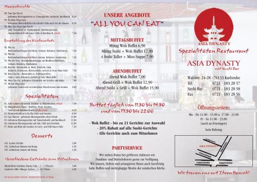 All You Can Eat Sushi Karlsruhe “ALL YOU CAN EAT“ - bei Asia Dynasty Karlsruhe