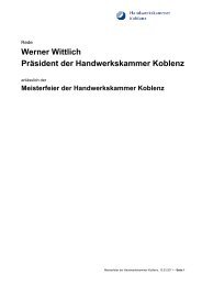 Rede anläßlich der Meisterfeier der Handwerkskammer Koblenz 2011