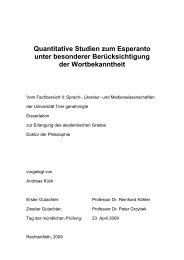 Quantitative Studien zum Esperanto unter besonderer ...