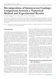 Decomposition of Intumescent Coatings: Comparison between a ...