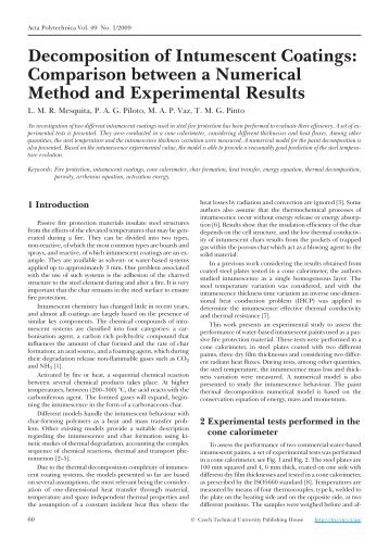 Decomposition of Intumescent Coatings: Comparison between a ...