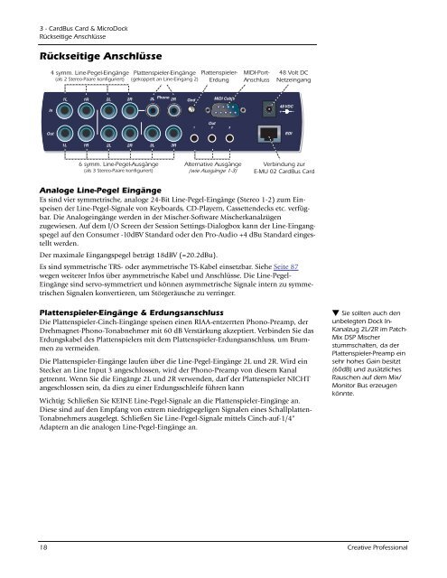 E-MU 1616/1616m CardBus Digitales Audiosystem - Creatives Site