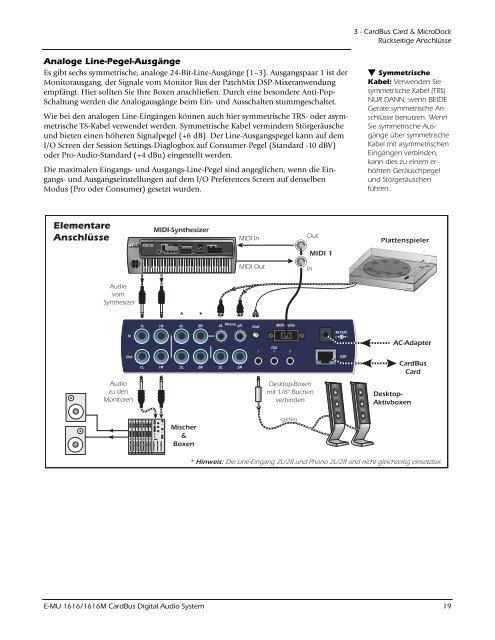 E-MU 1616/1616m CardBus Digitales Audiosystem - Creatives Site