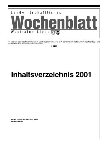 2001 - Landwirtschaftliches Wochenblatt Westfalen-Lippe