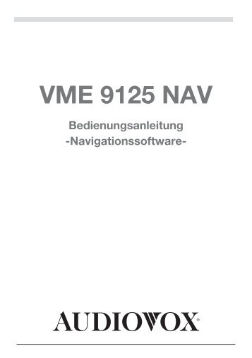 Bedienungsanleitung Navigationssoftware - Audiovox