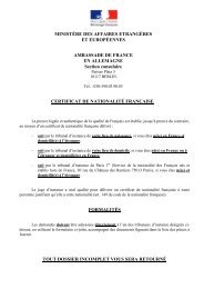 pièces nécessaires (liste indicative