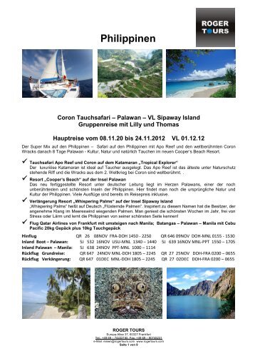 Tauchsafari zum Aporeef und Coron in Combi mit - Roger Tours