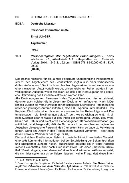 BD LITERATUR UND LITERATURWISSENSCHAFT BDBA ... - IfB
