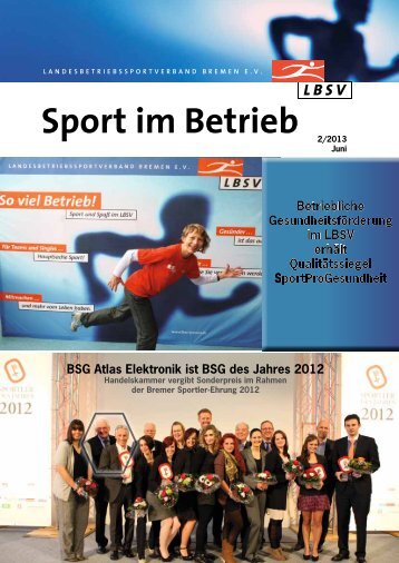 Verbandszeitschrift Sport im Betrieb - Ausgabe 2013/2