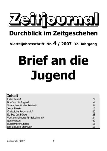 Brief an die Jugend - Dr. Lothar Gassmann