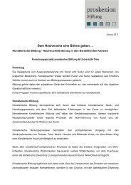 Nachwuchsförderung in den Darstellende Künsten - proskenion ...