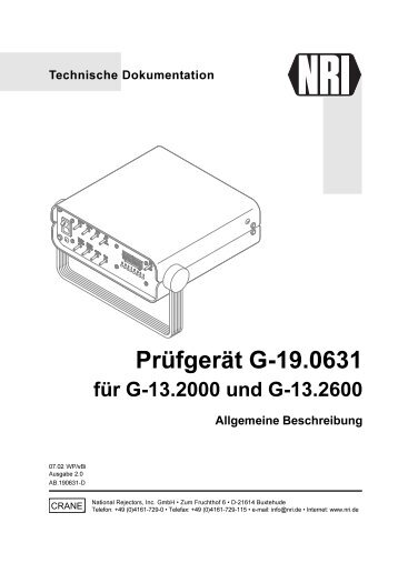 Prüfgerät G-19.0631 - NRI