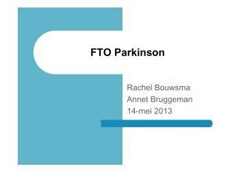 FTO presentatie Morbus Parkinson - Pharmalink.nl