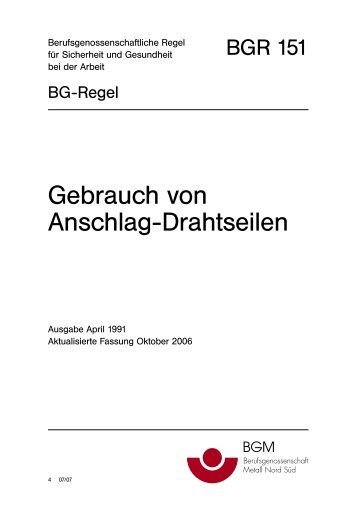 BGR 151 Anschlag-Drahtseile - ELMEC