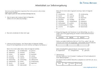 Arbeitsblatt zur Selbstvergebung - Institut Mein Weg