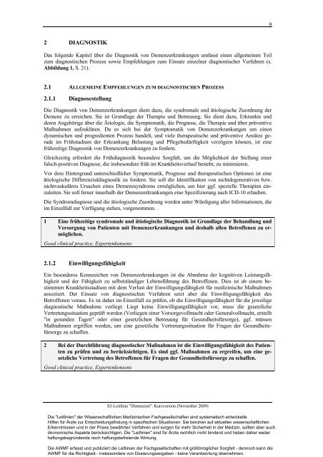 S3-Leitlinie Demenzen (Kurzversion) - AWMF