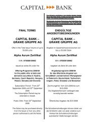 Alpha Aurum Zertifikat - Capital Bank