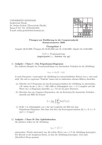 Aufgabenblatt 4 - Theoretische Physik