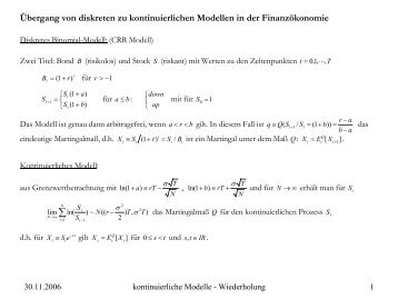 Übergang von diskreten zu kontinuierlichen Modellen in der ...