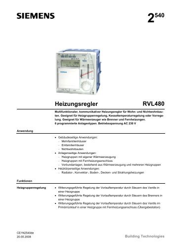 2540 Heizungsregler RVL480 - FKR Regeltechnik KG