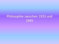 Philosophie zwischen 1933 und 1945 - Alltag und Philosophie