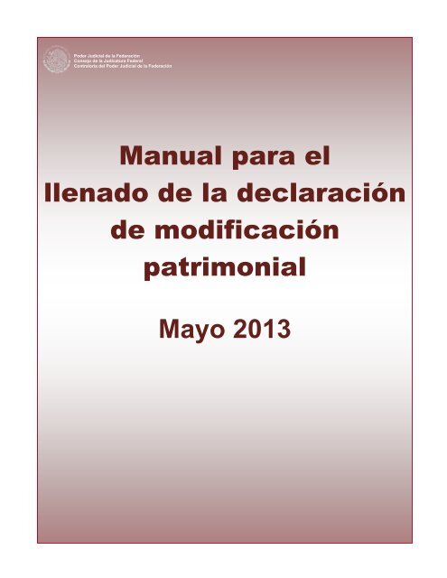 Manual para el llenado de la declaración de modificación ...