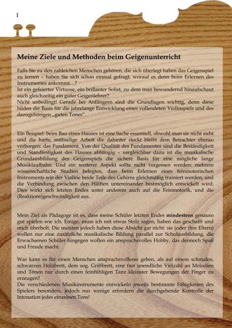 Meine Ziele und Methoden beim Geigenunterricht - Chirita, Ionel