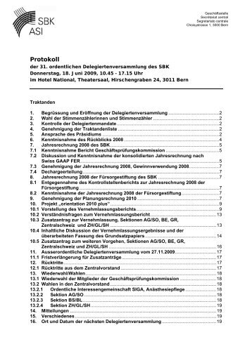 DV 2009 - Schweizer Berufsverband der Pflegefachfrauen und