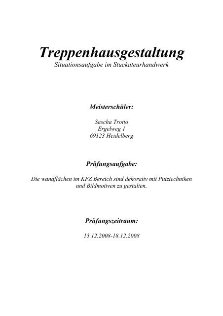 Treppenhausgestaltung - Meisterschule Stuckateure