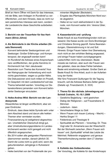 RUNDBRIEF DES THEOLOGINNENKONVENTS NR. 40 - April 2008 ...