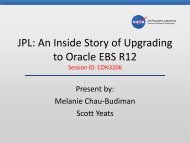 JPL: An Inside Story of Upgrading to Oracle EBS R12 - BEACON ...