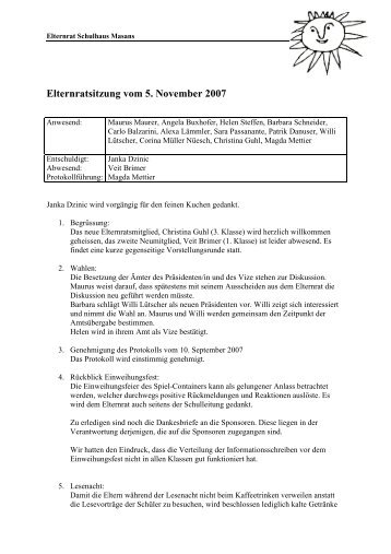 Protokoll (pdf, 42 KB) - Elternrat Schulhaus Masans