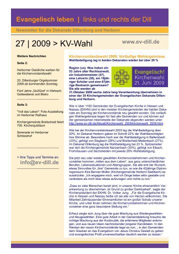 Newsletter 27 | 2009 - links und rechts der Dill