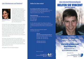 HELFEN SIE VINCENT - Schyren-Gymnasium Pfaffenhofen