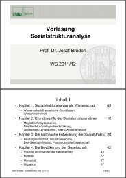Vorlesung Sozialstrukturanalyse - Lehrstuhl Brüderl