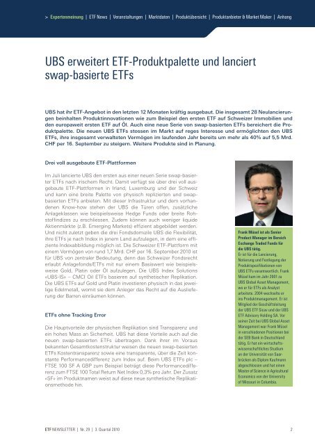ETF NEwSLETTER - SIX Swiss Exchange